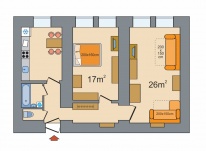 План апартаментов ID 374: Рубинштейна улица, 24